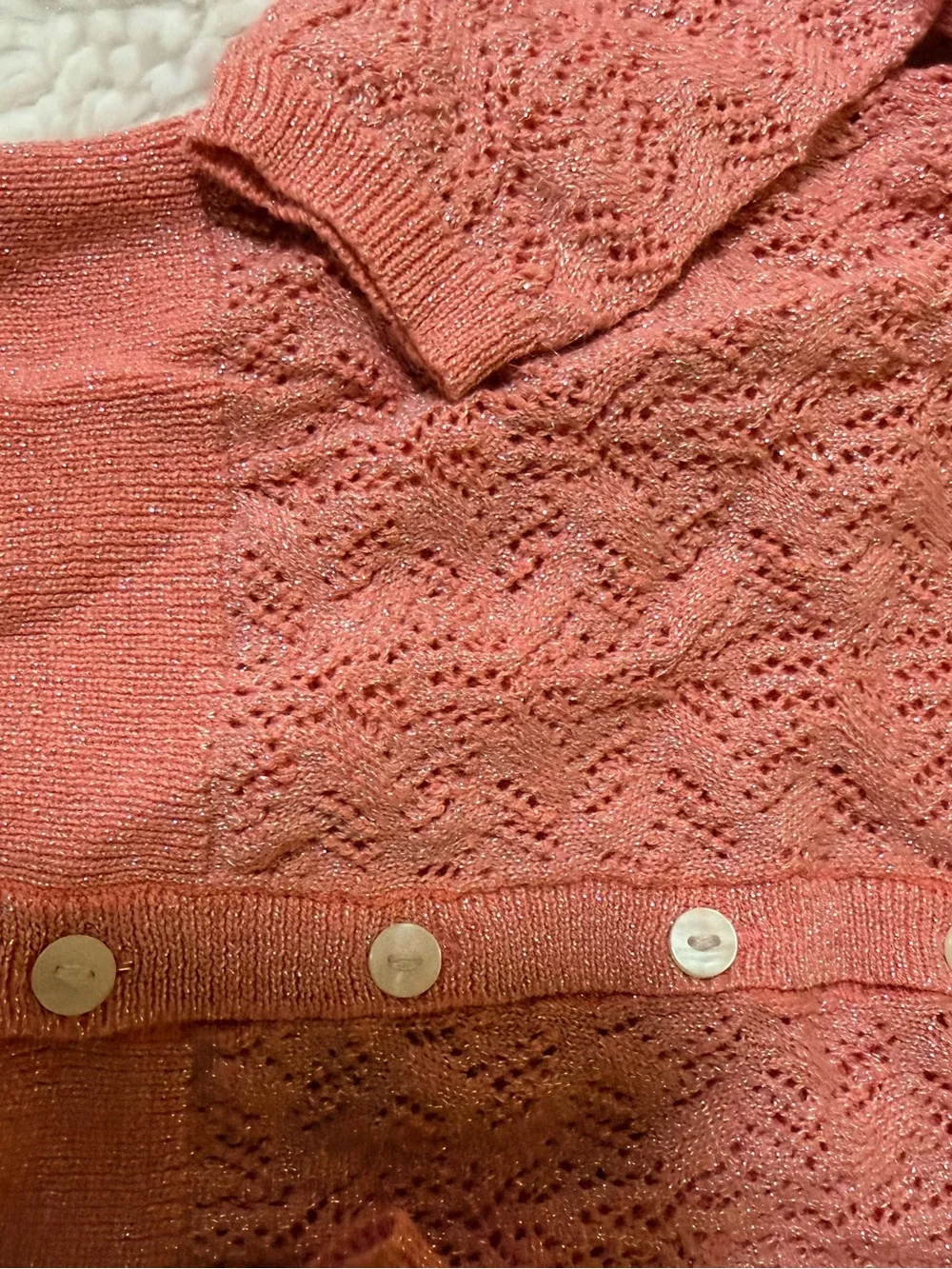 Carter's Pink Sparkle Knit Toddler Cardigan - 2T